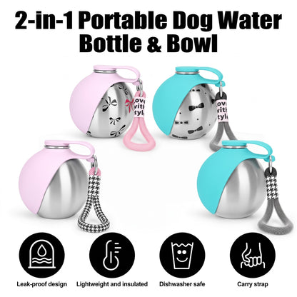 BelovedPet - Dog Water Bottle with Bowl