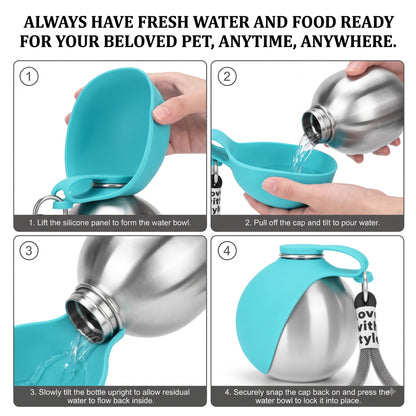 BelovedPet - Dog Water Bottle with Bowl